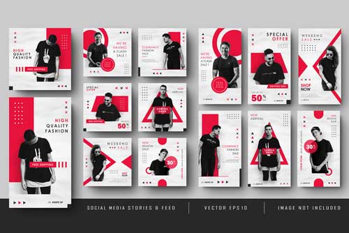 قالب مینیمال استوری و پست instagram فایل لایه باز EPS